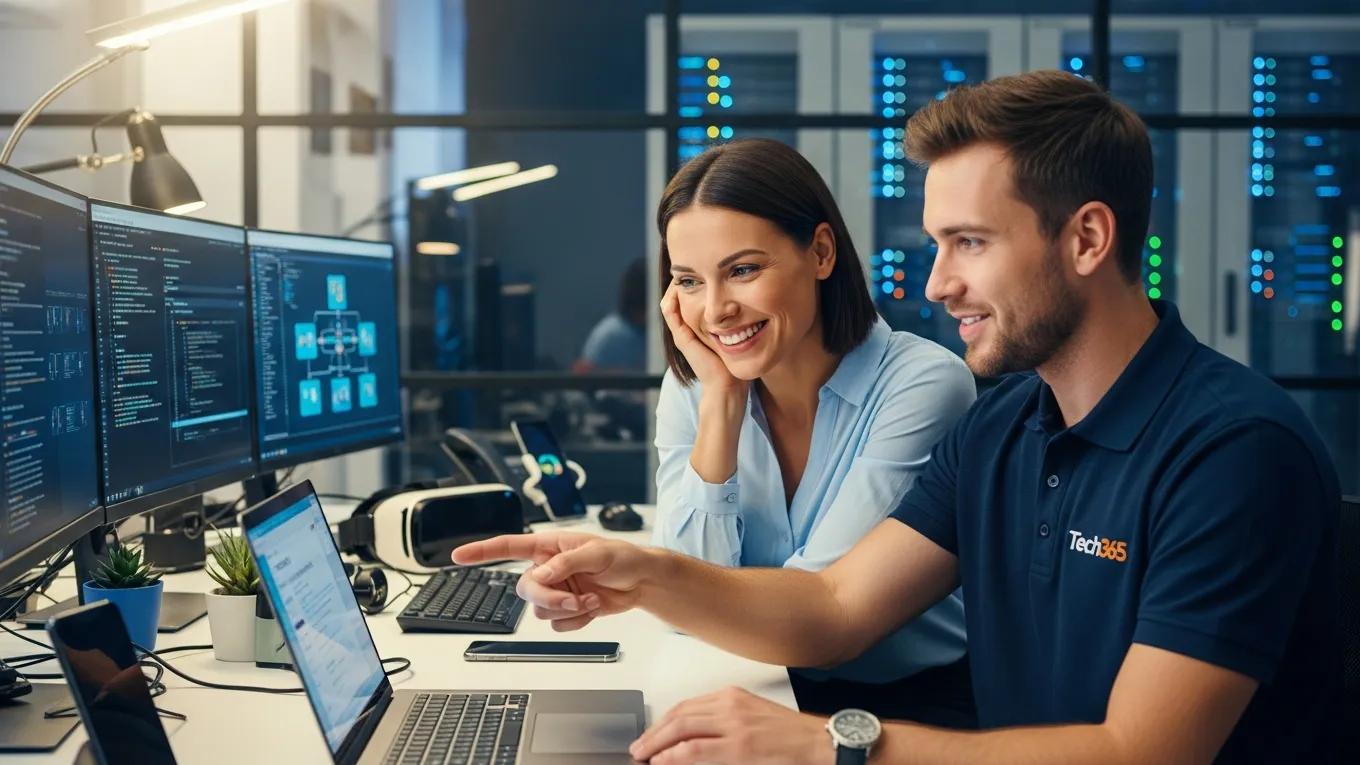Client receiving proactive IT support from a <span style=