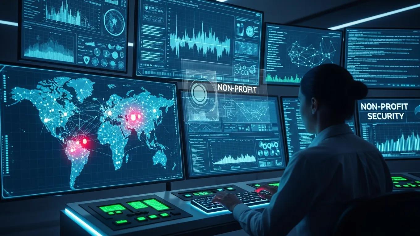 Cybersecurity specialist monitoring network traffic in a secure operations center