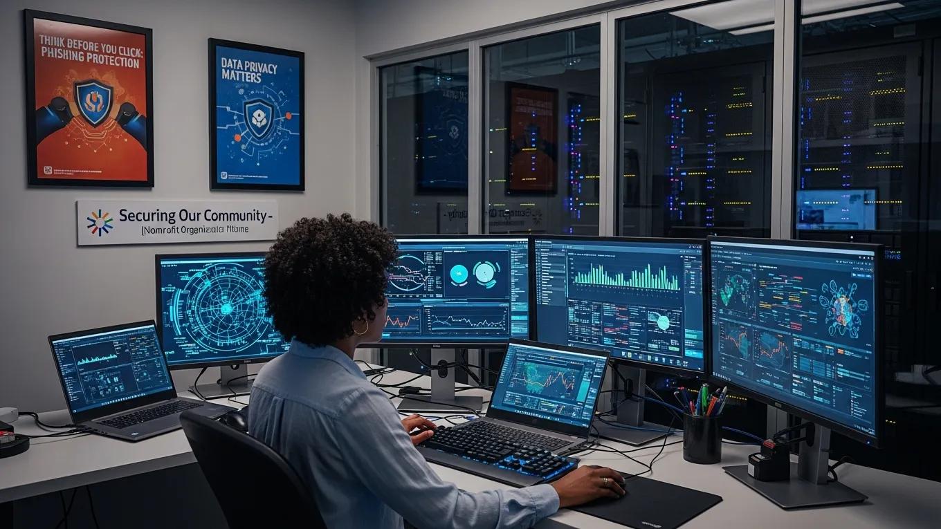 IT professional monitoring nonprofit network security