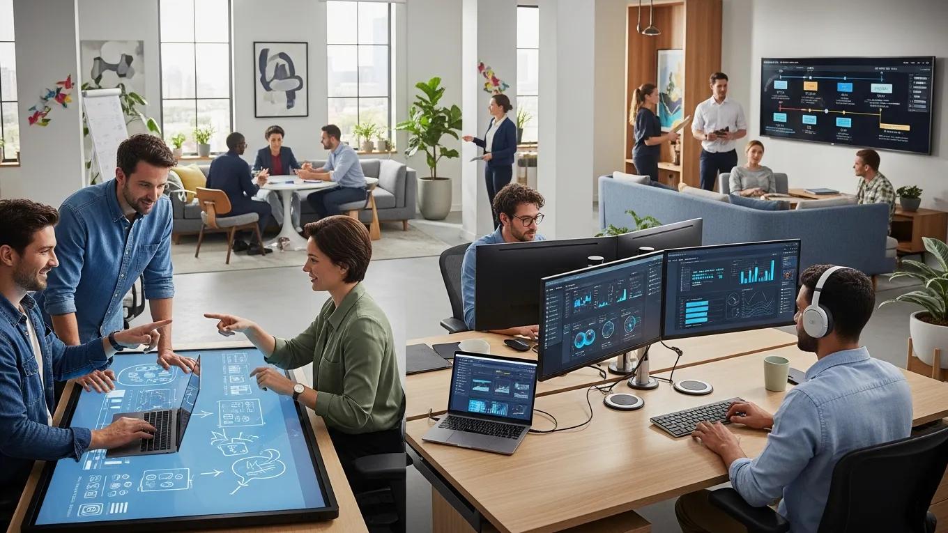 Modern workspace showcasing benefits of IT infrastructure modernization